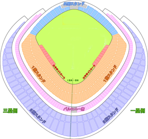 東京ドーム座席見取り図のバルコニー席画像